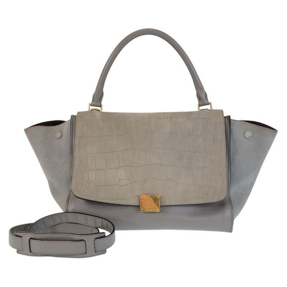 Celine Embossed Leather Trapeze 2way Bag - Picture 1 of 6